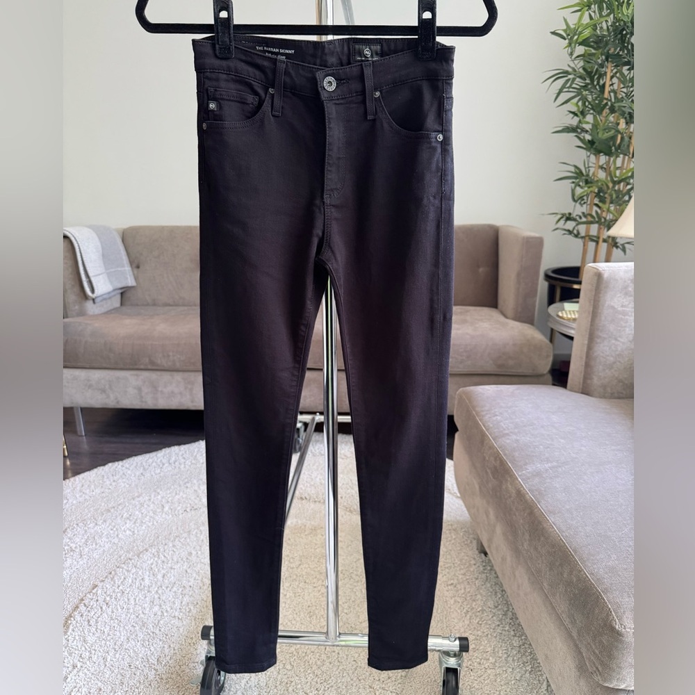 AG Farrah High Rise Skinny Black Jeans Size 24 EUC